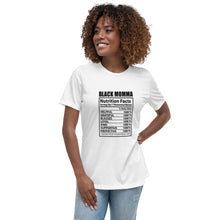 Load image into Gallery viewer, Black Momma Nutrition Facts Women's Short Sleeve T-Shirt