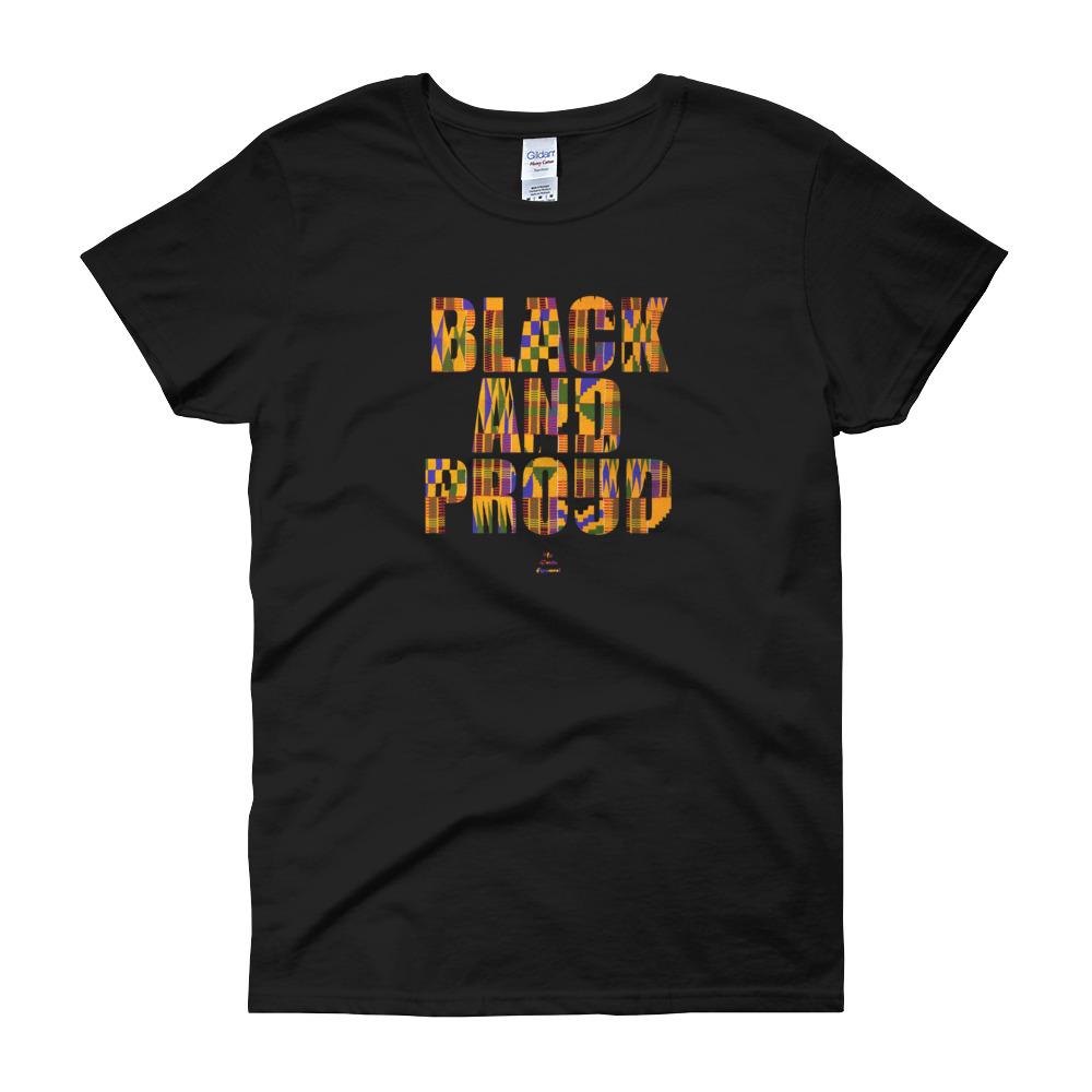 Black and Proud African Print - Women's short sleeve t-shirt