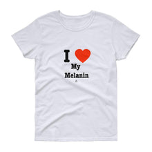 Load image into Gallery viewer, I love (heart) My Melanin - Women's short sleeve t-shirt
