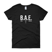 Load image into Gallery viewer, BAE Black and Educated (white) - Women's short sleeve t-shirt
