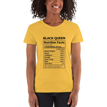 Load image into Gallery viewer, Black Queen Nutritional Facts - Women's short sleeve t-shirt