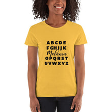 Load image into Gallery viewer, Melanin (Alphabet) - Women's short sleeve t-shirt