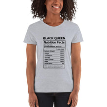 Load image into Gallery viewer, Black Queen Nutritional Facts - Women's short sleeve t-shirt