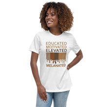 Load image into Gallery viewer, Educated Motivated Elevated Melanated Drip Women&#39;s Short Sleeve T-Shirt
