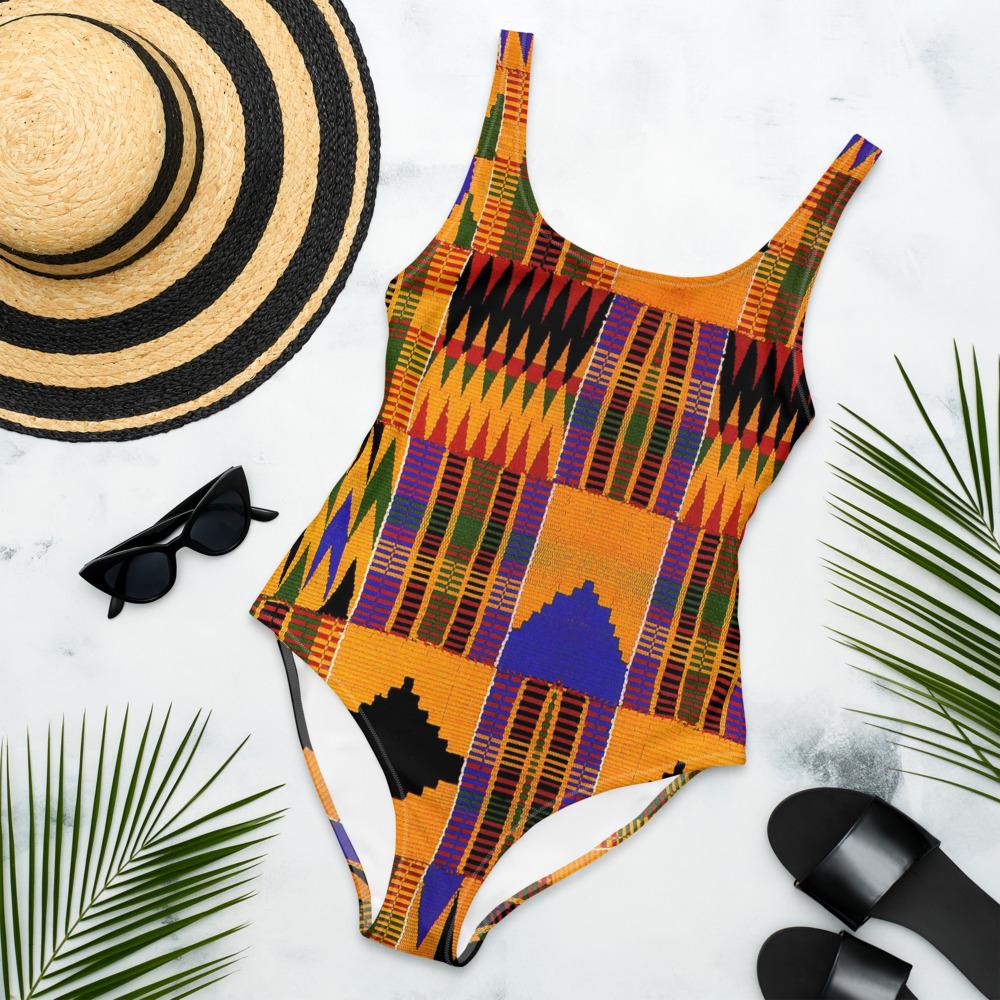 African Print (Kente) - One-Piece Swimsuit