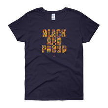 Load image into Gallery viewer, Black and Proud African Print - Women&#39;s short sleeve t-shirt
