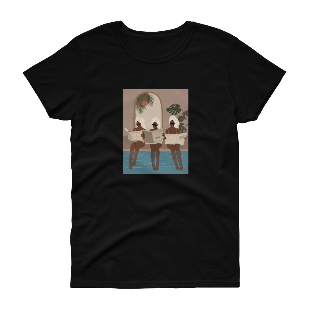 Reading By The Pool - Women's short sleeve t-shirt