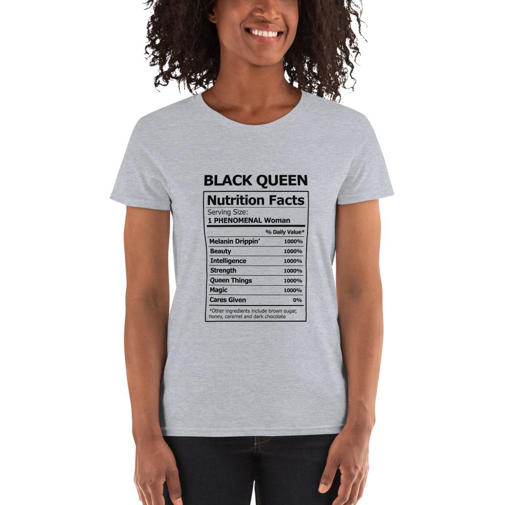 Black Queen Nutritional Facts - Women's short sleeve t-shirt
