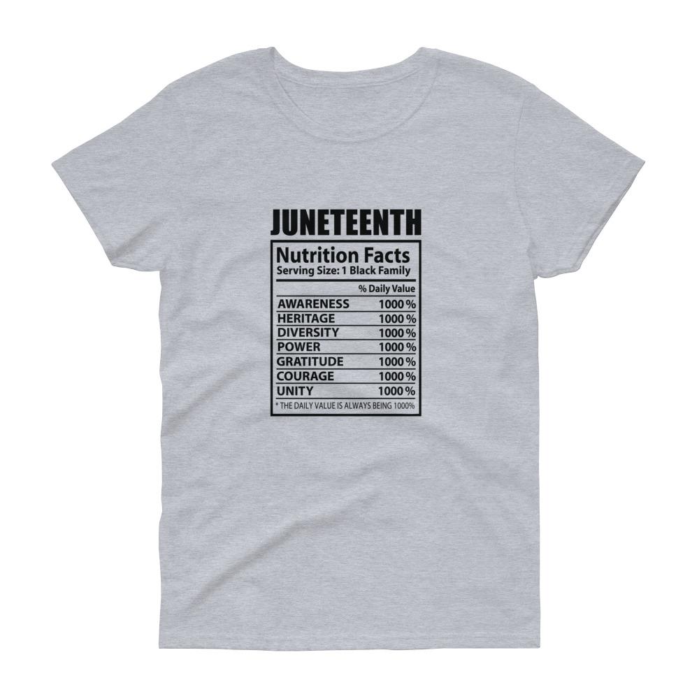 Juneteenth Nutritional Facts -Women's short sleeve t-shirt