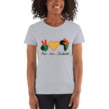 Load image into Gallery viewer, Peace Love Juneteenth -  Women&#39;s short sleeve t-shirt
