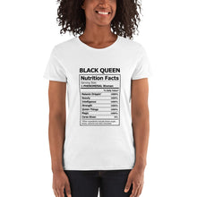Load image into Gallery viewer, Black Queen Nutritional Facts - Women&#39;s short sleeve t-shirt
