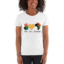 Load image into Gallery viewer, Peace Love Juneteenth -  Women&#39;s short sleeve t-shirt
