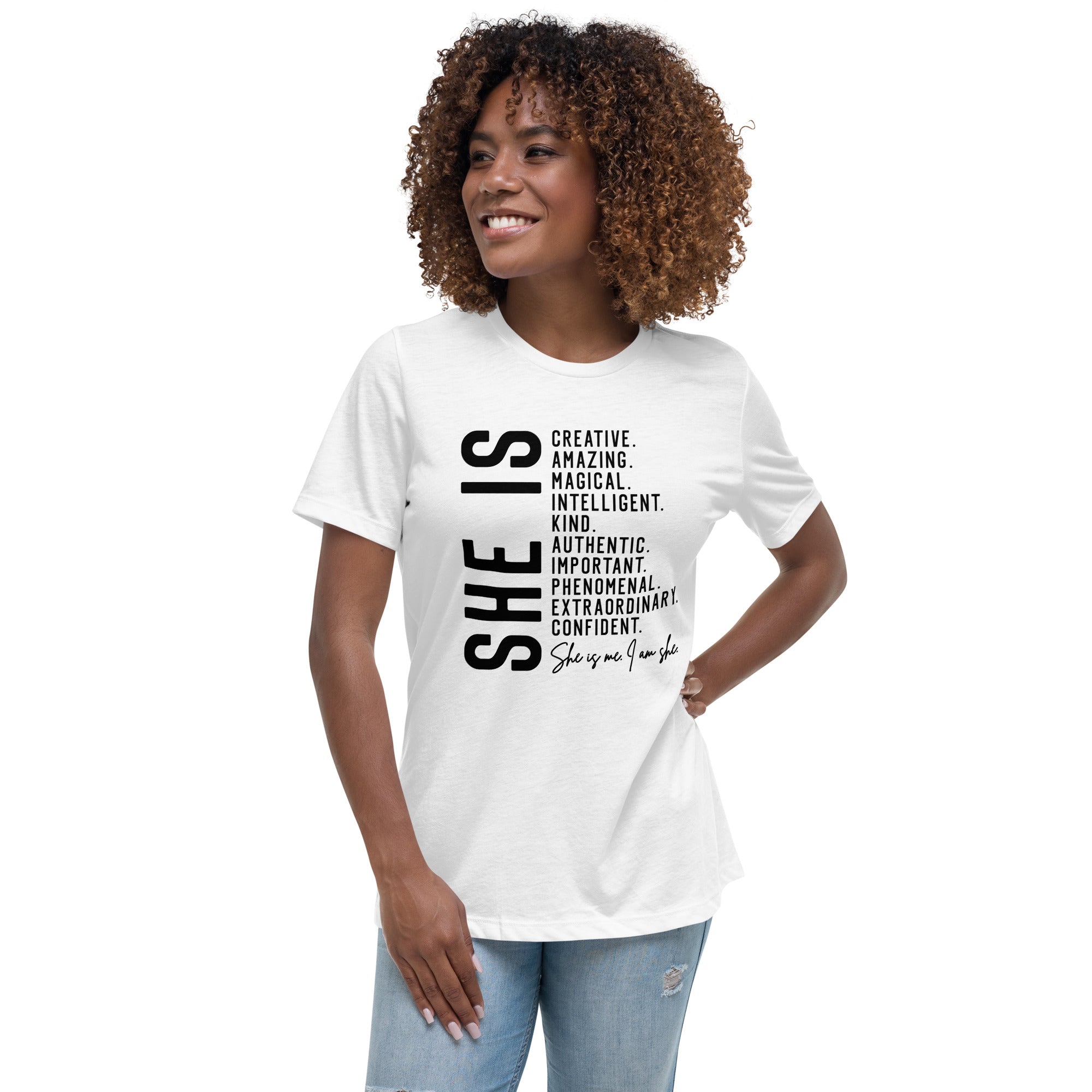 Women's white printed short top sleeve T-shirt